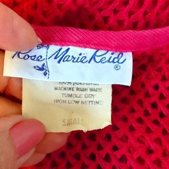 Swimsuit Cover Up Small Rose Marie Reid Vintage Hot Pink Fuschia - Picture 5 of 6